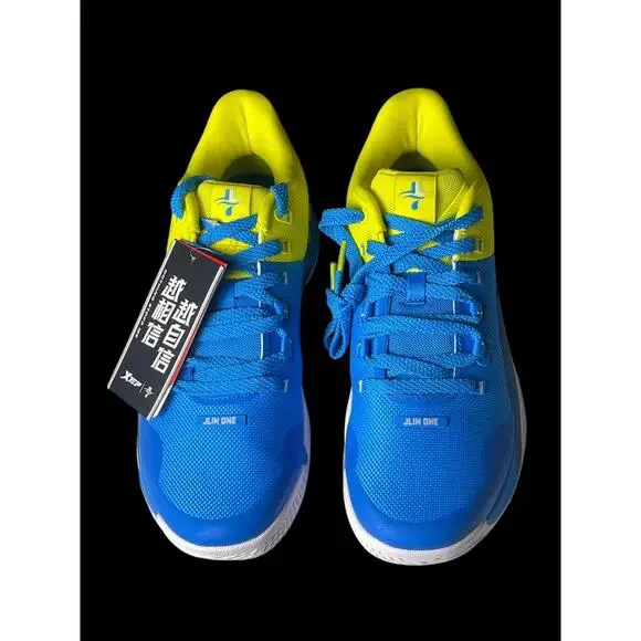 Xtep Jeremy Lin JLin One Hoops For Hope Blue and Yellow Men Basketball Shoes NWT